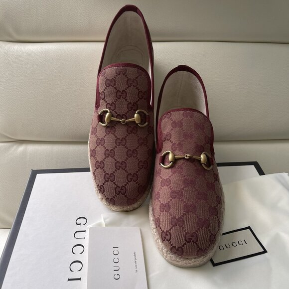 NIB $790 Gucci Men GG Monogram Sneakers Loafer Shoes Brown 9 US /8 UK Italy main image 6